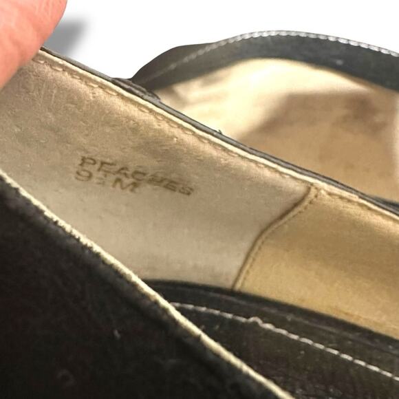 Perlina Pumps Peaches Low Block Heel Gold Details Suede and Patent Leather 9.5M - Picture 14 of 16